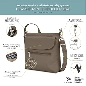 Amazon | [Travelon] スリングトート Anti-theft Classic Mini
